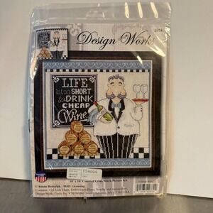 Design Works Counted Cross‎ Stitch Kit 2864 Cheap Wine Robin Roderick New